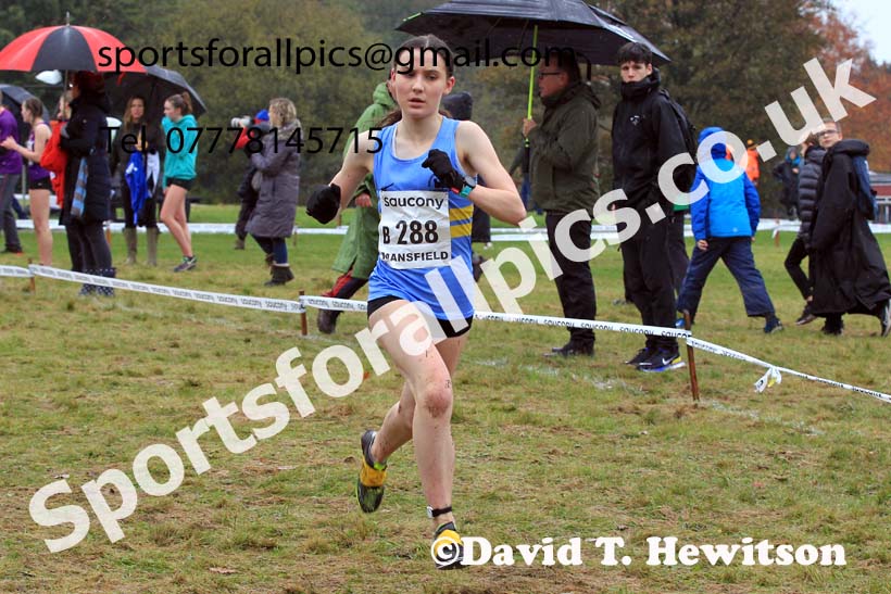 Junior Womens 2023 National Cross Country Relays, Berry Hill Park, Mansfield.  Photo: David T. Hewitson/Sports for All Pics